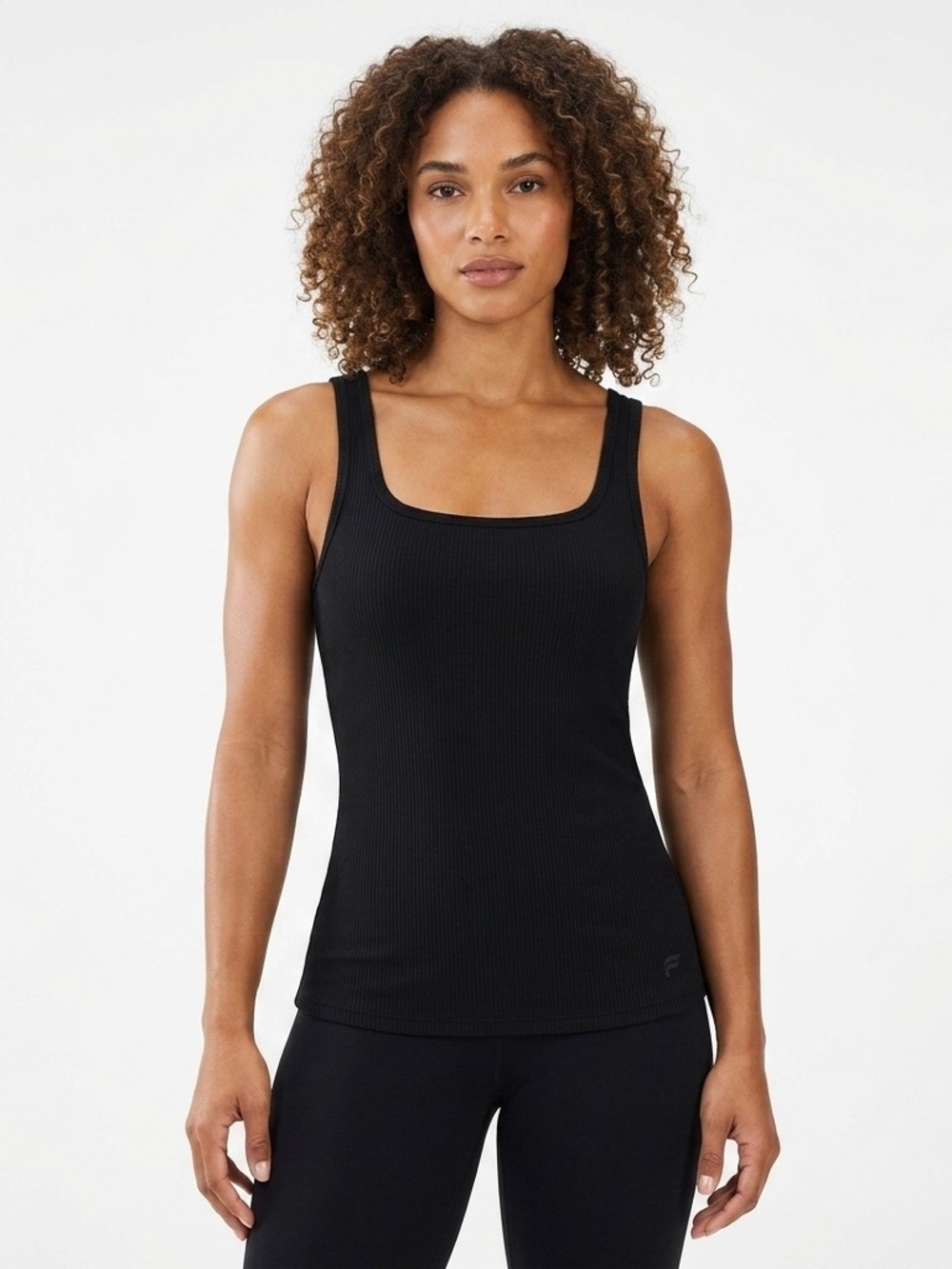 Fabletics Black Ribbed Tank Top - Size Small